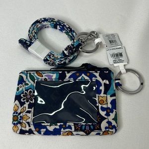 Vera Bradley Zip ID Case and Breakaway Lanyard in Lisbon Medallion Cool! NWT!